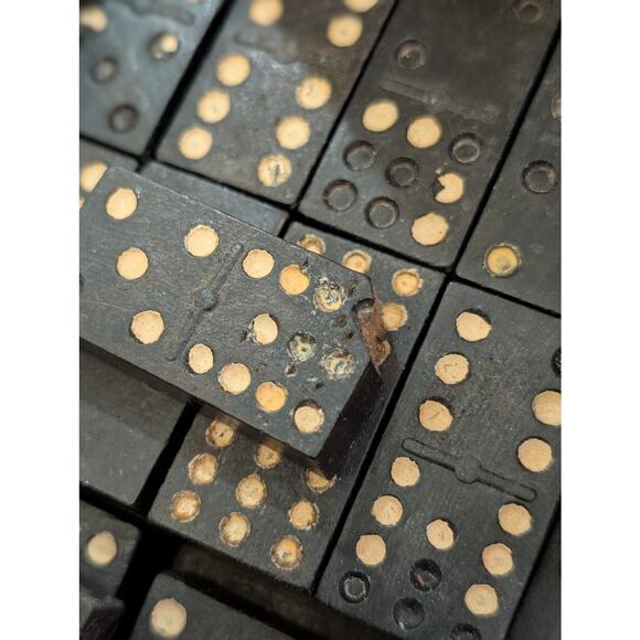 Antique Wooden Dominos with Lion and Cigar Box - Picture 8 of 8